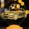 Geschenkelampe Lampen 3D LED Auto-Geschenkelampe mit Gravur | Personalisierbares Nachtlicht für BMW & Klassiker | 7 Farben | Bruchfestes Acryl | Geburtstagsgeschenk für Autofans