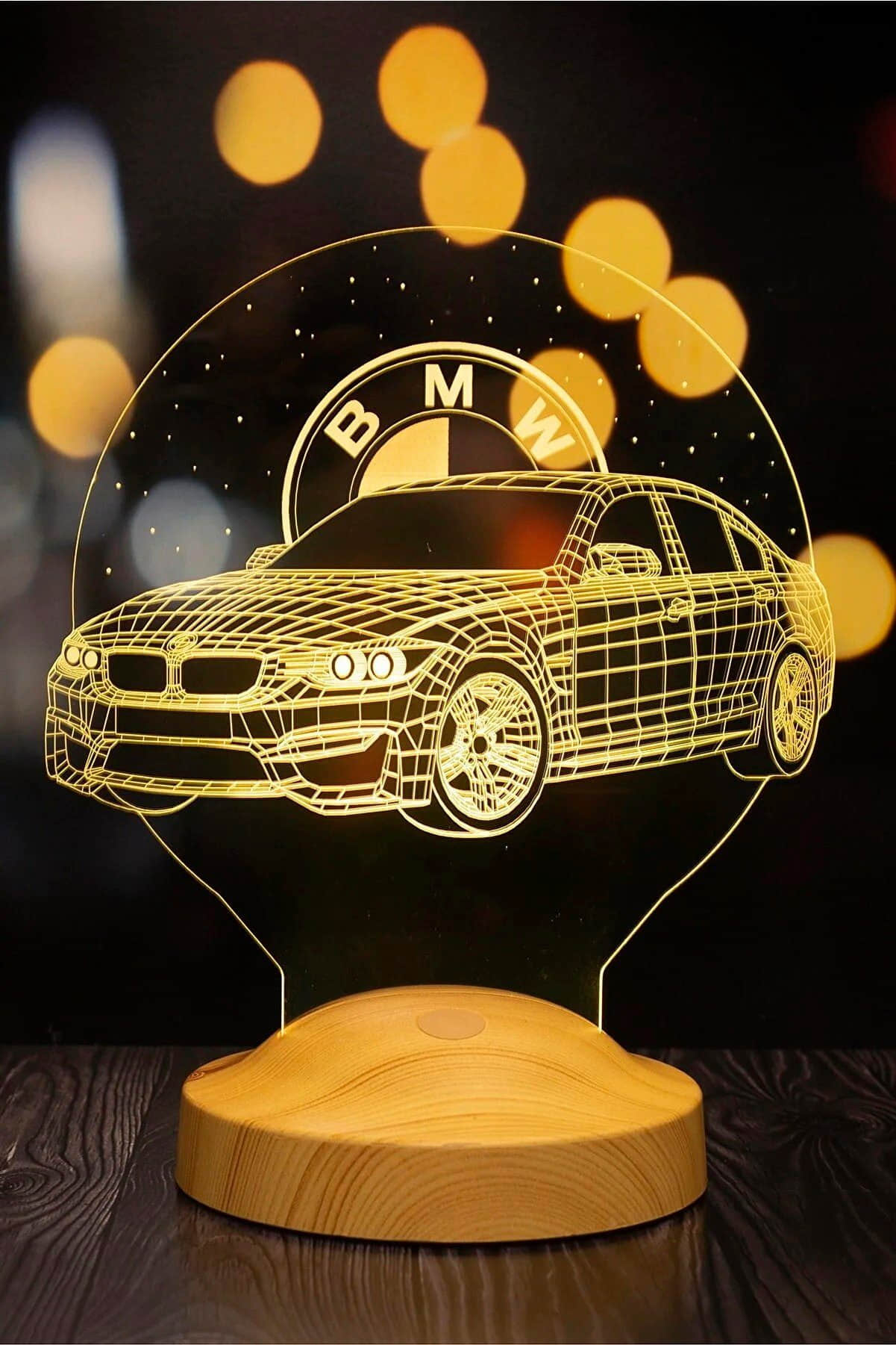 Geschenkelampe Lampen 3D LED Auto-Geschenkelampe mit Gravur | Personalisierbares Nachtlicht für BMW & Klassiker | 7 Farben | Bruchfestes Acryl | Geburtstagsgeschenk für Autofans