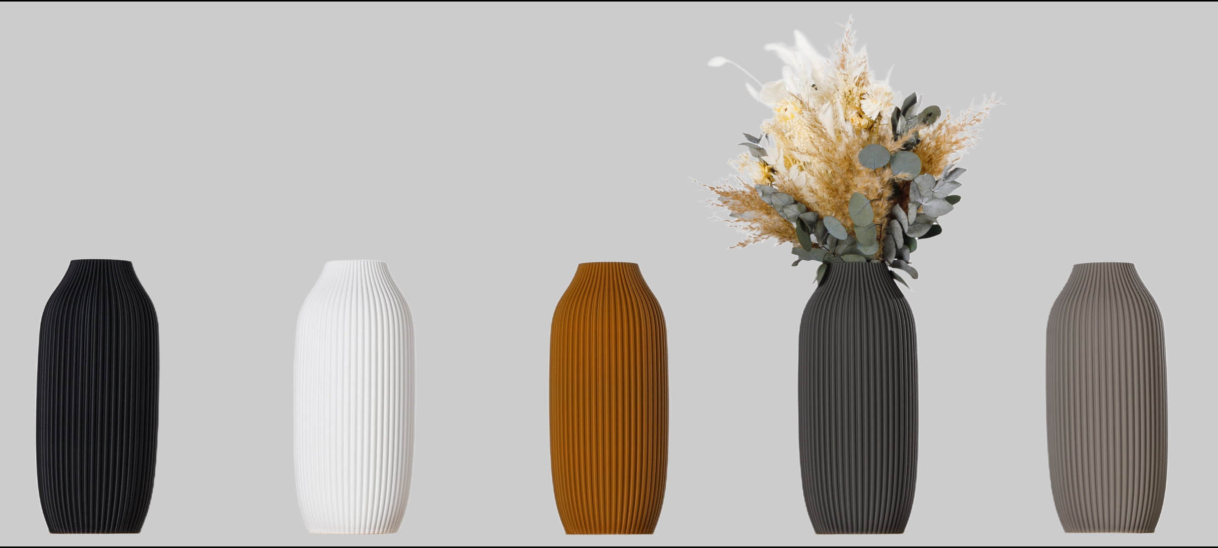 3D Vase 3D Vase 'Stella L' 30cm | Nachhaltige Bodenvase aus Bio-Kunststoff für Pampasgras & Trockenblumen | Wasserdicht & UV-beständig | Modernes Design | Made in Germany Braun Dekoration