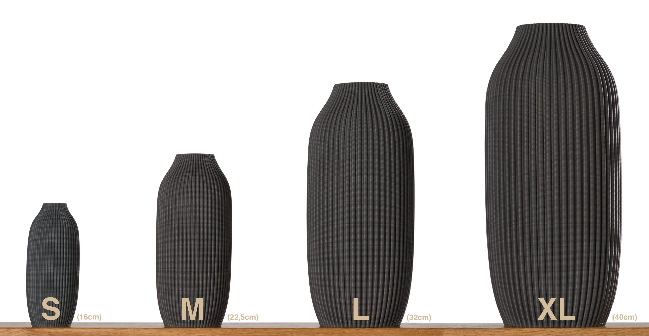 3D Vase 3D Vase 'Stella L' 30cm | Nachhaltige Bodenvase aus Bio-Kunststoff für Pampasgras & Trockenblumen | Wasserdicht & UV-beständig | Modernes Design | Made in Germany Dunkelgrau Dekoration