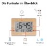 ADE ADE Premium Digital Atomic Clock - Extra Large Display Wall/Desk Clock with Temperature, Calendar, Moon Phase & Dual Alarm in Bamboo Frame (16.7x9.3cm LCD) Bambus Dekoration