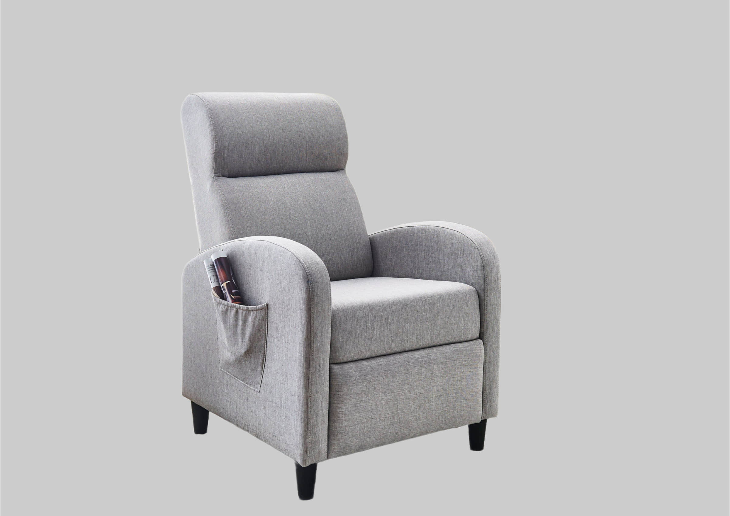 ATLANTIC home collection ATLANTIC home collection Relaxsessel 'Tom' mit elektrischer Relaxfunktion & Seitentasche | Ergonomischer TV-Sessel in Premium-Qualität hellgrau Sessel