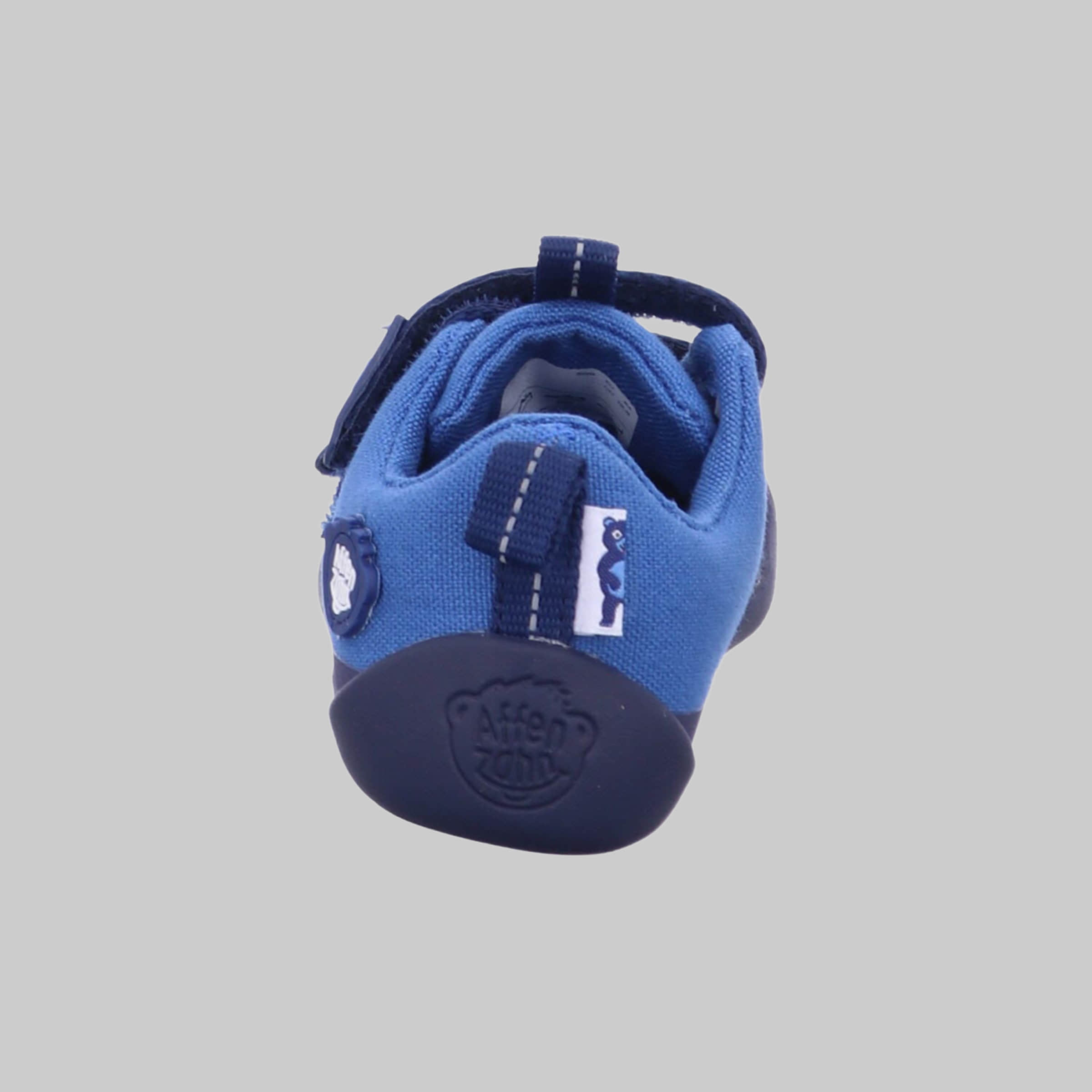 Affenzahn Affenzahn Lucky Organic Cotton Barefoot Shoes for Kids - Flexible Sole, Hook & Loop Closure (Sizes 21-32) Bär - Blau Halbschuhe
