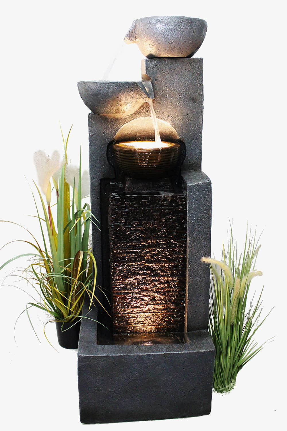 Arnusa Dekoration Arnusa BK843 Large 109cm Garden Fountain with LED Lighting - Cascading Waterfall Feature with 30L Capacity & 16W Pump for Indoor/Outdoor Decor