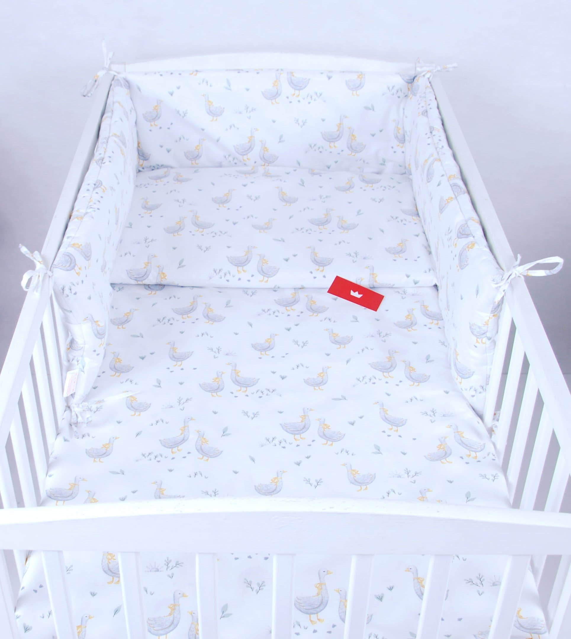 BabyLux Nestchen AIR 3D Breathable Baby Cot Bumper - 210x30cm - Premium Mesh Protection for Cribs & Playpens - White 131. Gänse BabyLux Kinderzimmer