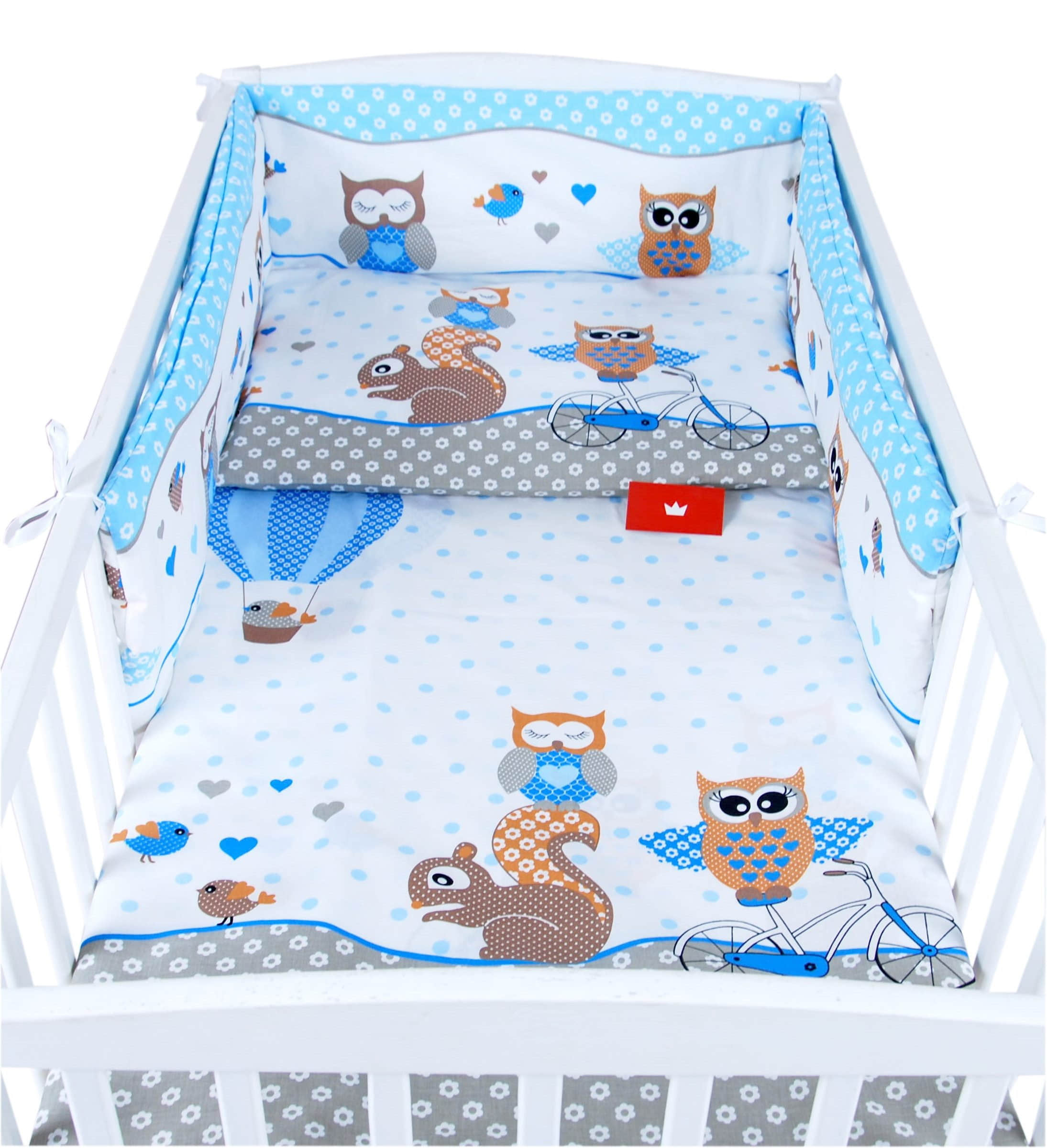 BabyLux BabyLux Nestchen AIR 3D Breathable Baby Cot Bumper - 210x30cm - Premium Mesh Protection for Cribs & Playpens - White 53. Eule B Kinderzimmer