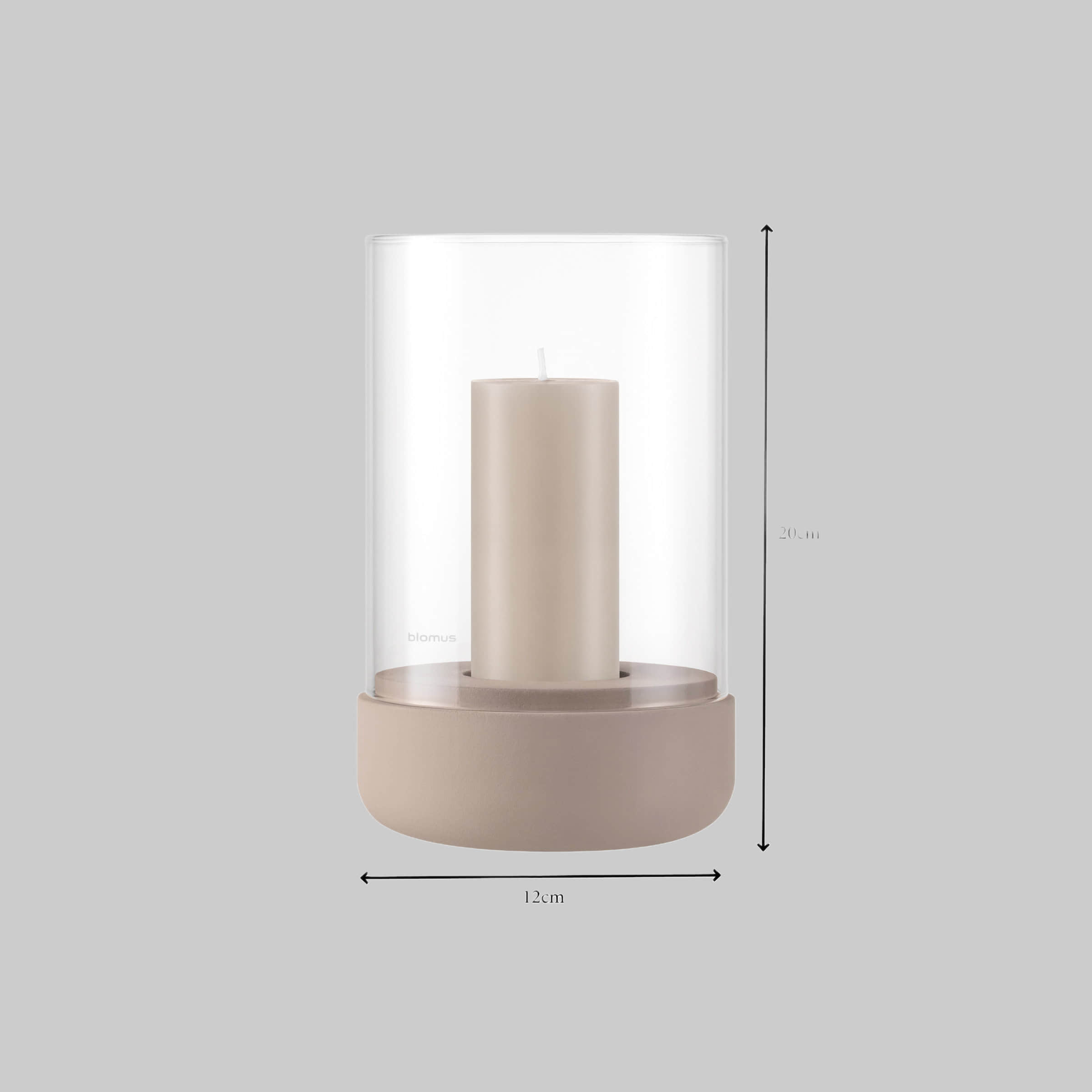 Blomus CALMA Designer-Windlicht | Beton-Kerzenhalter mit Glaszylinder | Handgefertigt in Steel Gray/Smoke | Größe S (14cm) | Inkl. CE-Zertifizierung & 3 Jahre Garantie Fungi blomus Dekoration
