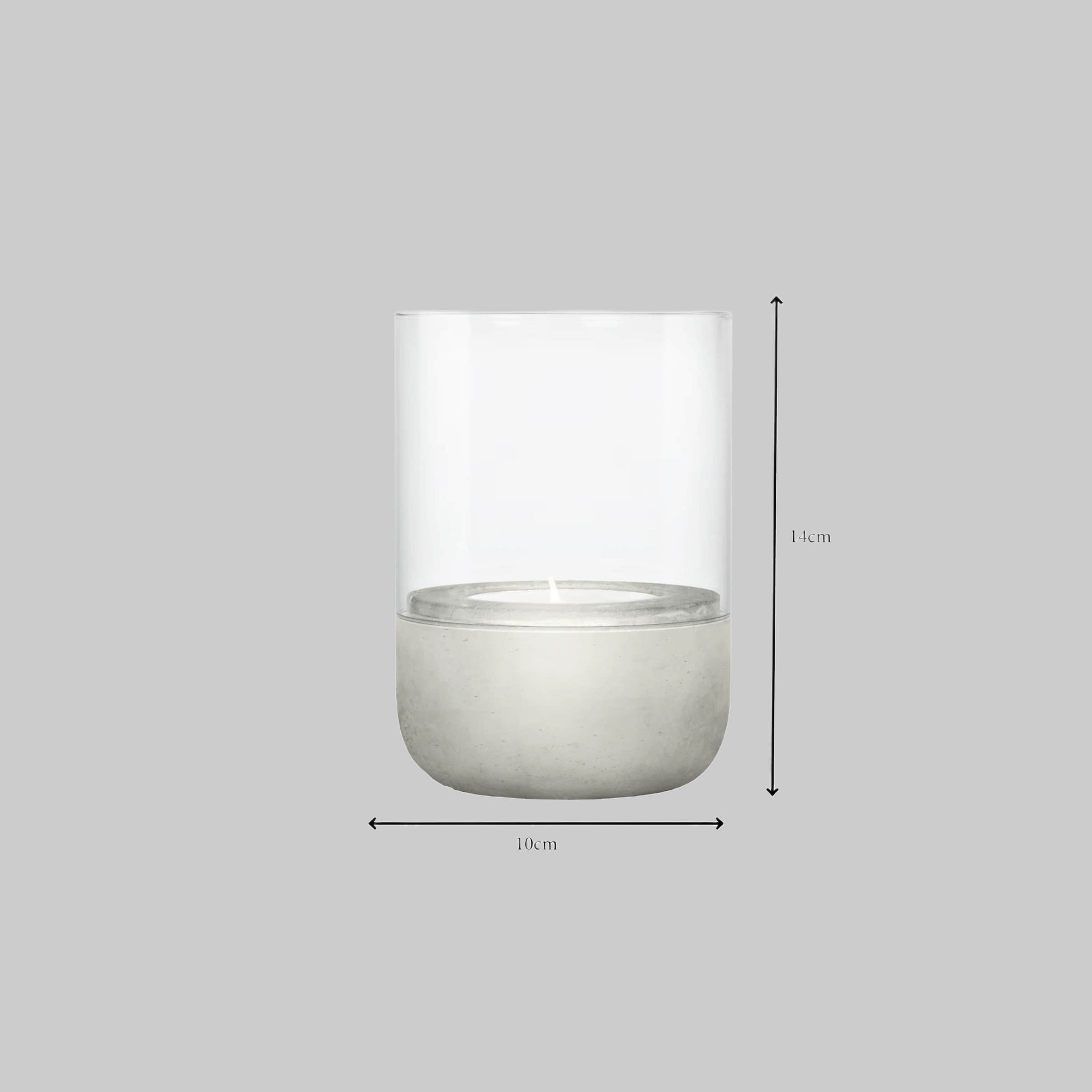 Dekoration blomus Blomus CALMA Designer-Windlicht | Beton-Kerzenhalter mit Glaszylinder | Handgefertigt in Steel Gray/Smoke | Größe S (14cm) | Inkl. CE-Zertifizierung & 3 Jahre Garantie Light Gray