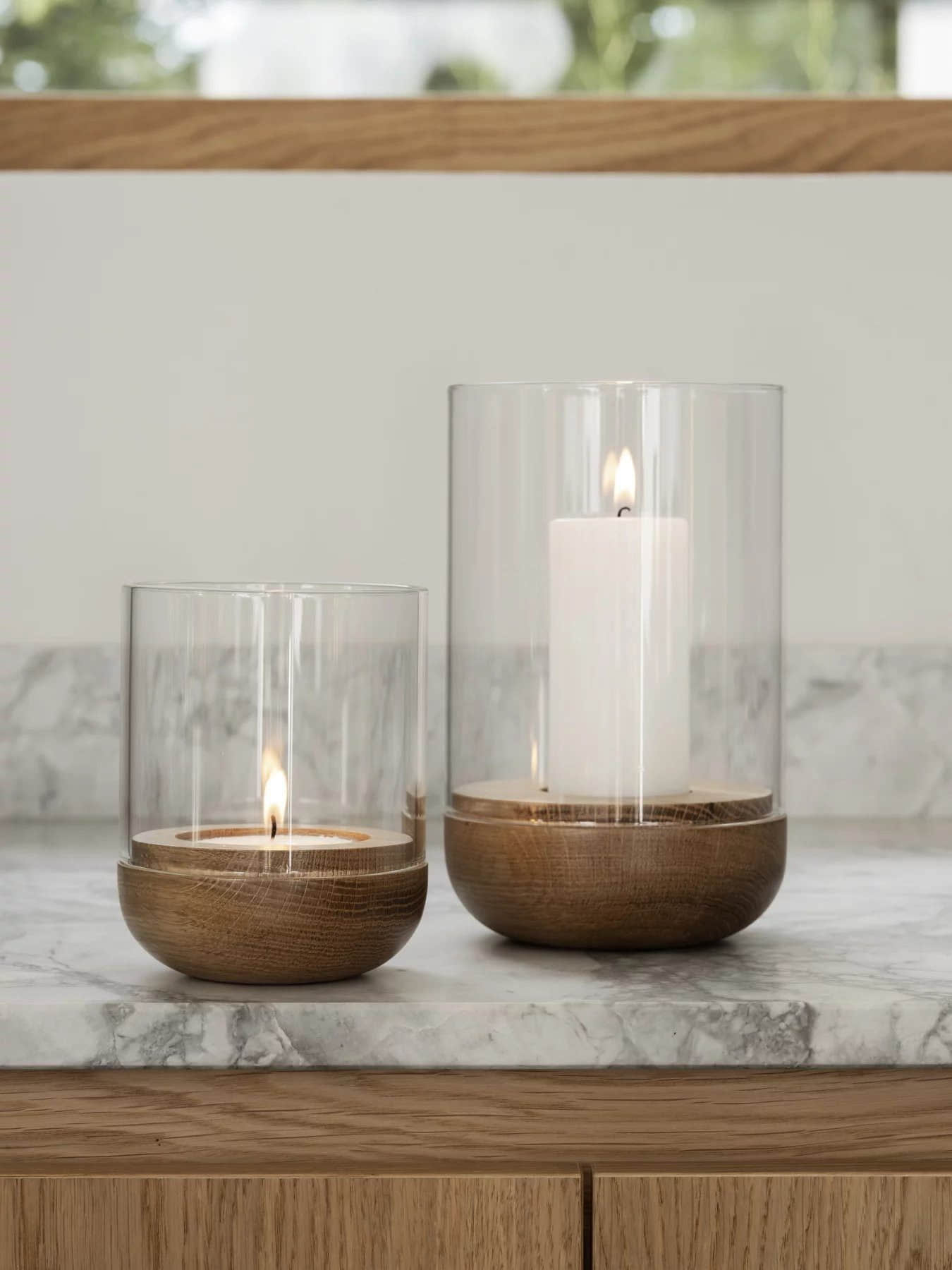 Blomus LANTO Windlicht – Designer-Kerzenhalter aus Eichenholz & Glas (4 Größen: S-XL) | FSC-zertifiziert | von Nina Thöming blomus Dekoration
