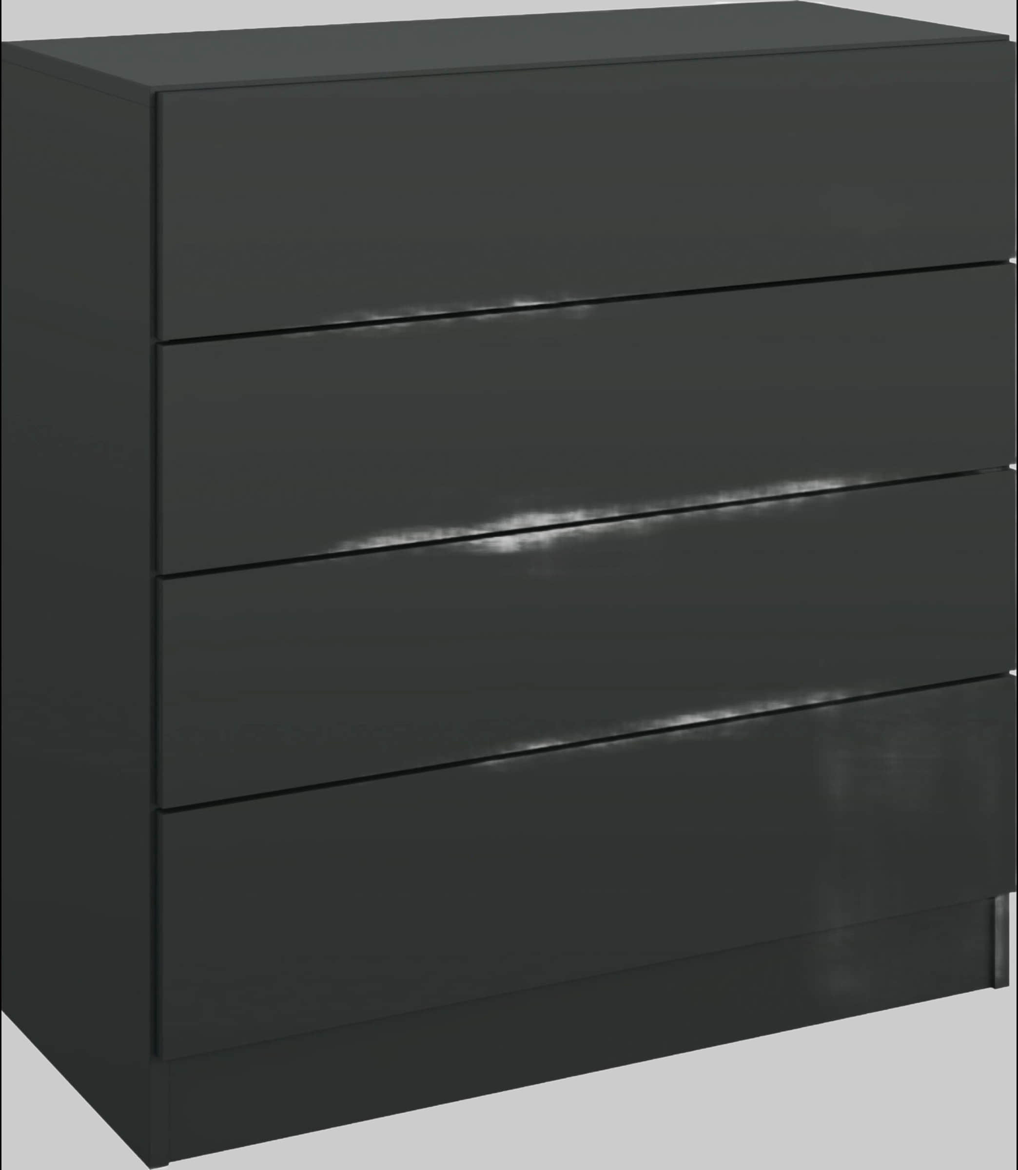 Borchardt Möbel Kommode »Vaasa«, 76 cm Breite, 4 Schubkästen, Push-to-Open, weiß matt – modernes Design mit praktischem Stauraum schwarz matt Kommoden & Sideboards borchardt Mu00F6bel