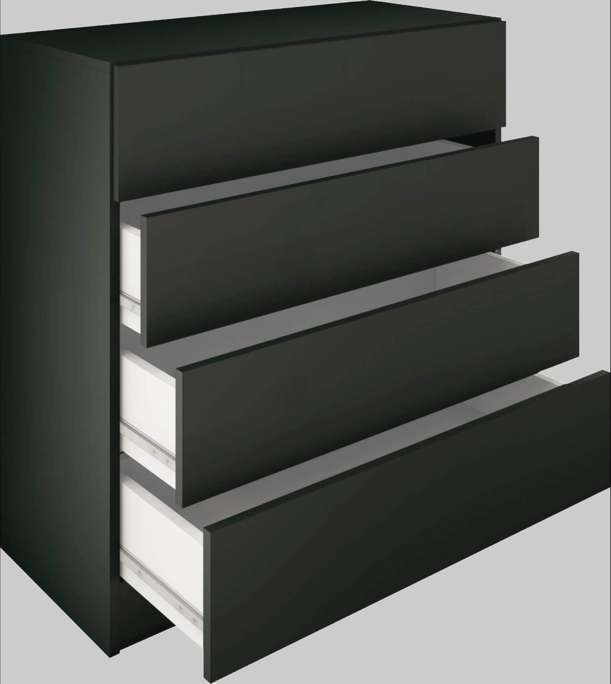 Borchardt Möbel Kommode »Vaasa«, 76 cm Breite, 4 Schubkästen, Push-to-Open, weiß matt – modernes Design mit praktischem Stauraum schwarz matt Kommoden & Sideboards borchardt Mu00F6bel