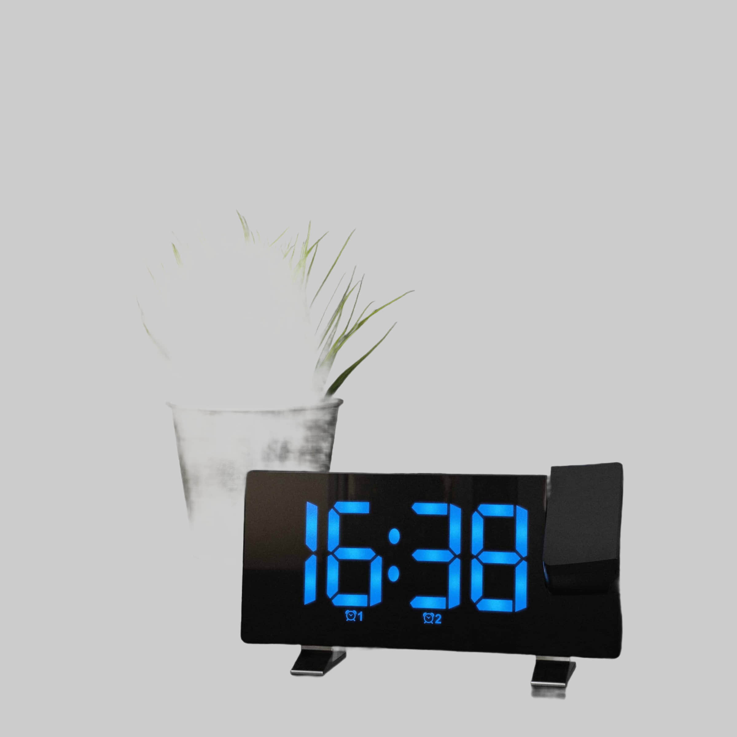 Dekoration Brandson Brandson Digitaler Projektionswecker mit FM Radio - 15 Senderspeicher, 2 Alarme, 3 Helligkeitsstufen, Snooze & 180° drehbarer Zeitprojektion