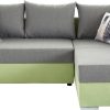 COLLECTION AB Ecksofa »John L-Form« mit Bettfunktion (200x140 cm), Bettkasten & Regalarmlehne – wählbare Ottomane, FSC®-Holz, Grau-Schwarz grün/grau Sofas COLLECTION AB