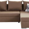 COLLECTION AB Ecksofa »John L-Form« mit Bettfunktion (200x140 cm), Bettkasten & Regalarmlehne – wählbare Ottomane, FSC®-Holz, Grau-Schwarz macchiato COLLECTION AB Sofas