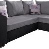 COLLECTION AB COLLECTION AB Ecksofa »John L-Form« mit Bettfunktion (200x140 cm), Bettkasten & Regalarmlehne – wählbare Ottomane, FSC®-Holz, Grau-Schwarz schwarz/gr Sofas