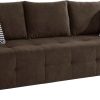 Sofas COLLECTION AB COLLECTION AB Schlafsofa Bella | Federkern mit Bettfunktion & Bettkasten | Inkl. Zierkissen | Modernes 3-in-1 Design dunkelbraun