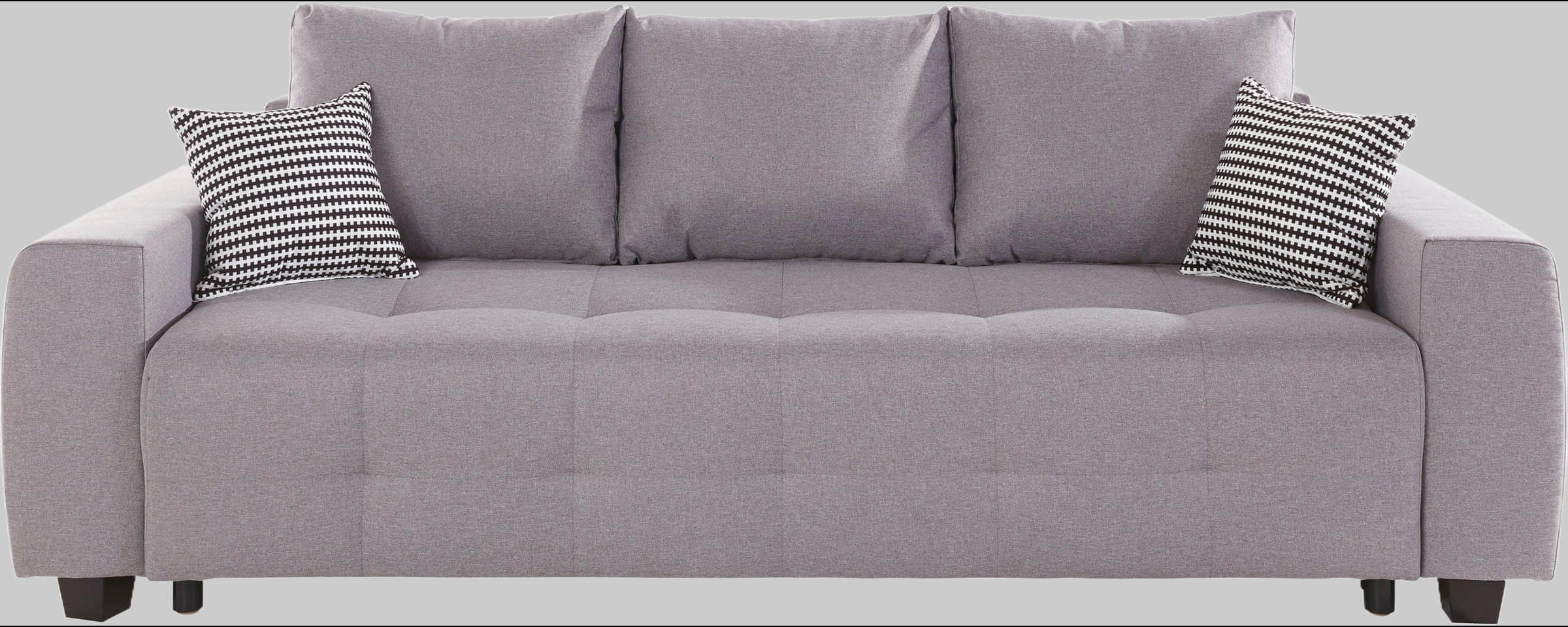 COLLECTION AB Sofas COLLECTION AB Schlafsofa Bella | Federkern mit Bettfunktion & Bettkasten | Inkl. Zierkissen | Modernes 3-in-1 Design hellgrau