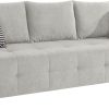 Sofas COLLECTION AB COLLECTION AB Schlafsofa Bella | Federkern mit Bettfunktion & Bettkasten | Inkl. Zierkissen | Modernes 3-in-1 Design silber