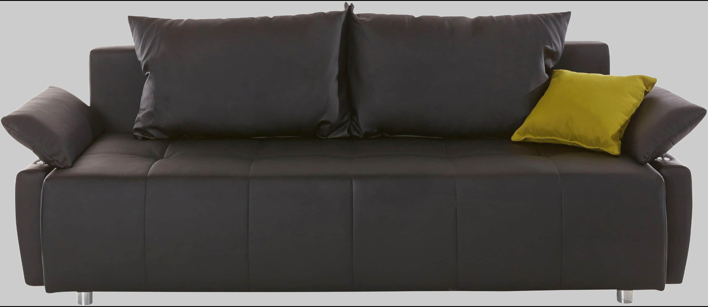 COLLECTION AB Schlafsofa Funtastic mit Federkern & Bettfunktion – Modernes 3,5-Personen-Sofa in Silber (212 cm) inkl. Bettkasten & Kissen braun COLLECTION AB Sofas