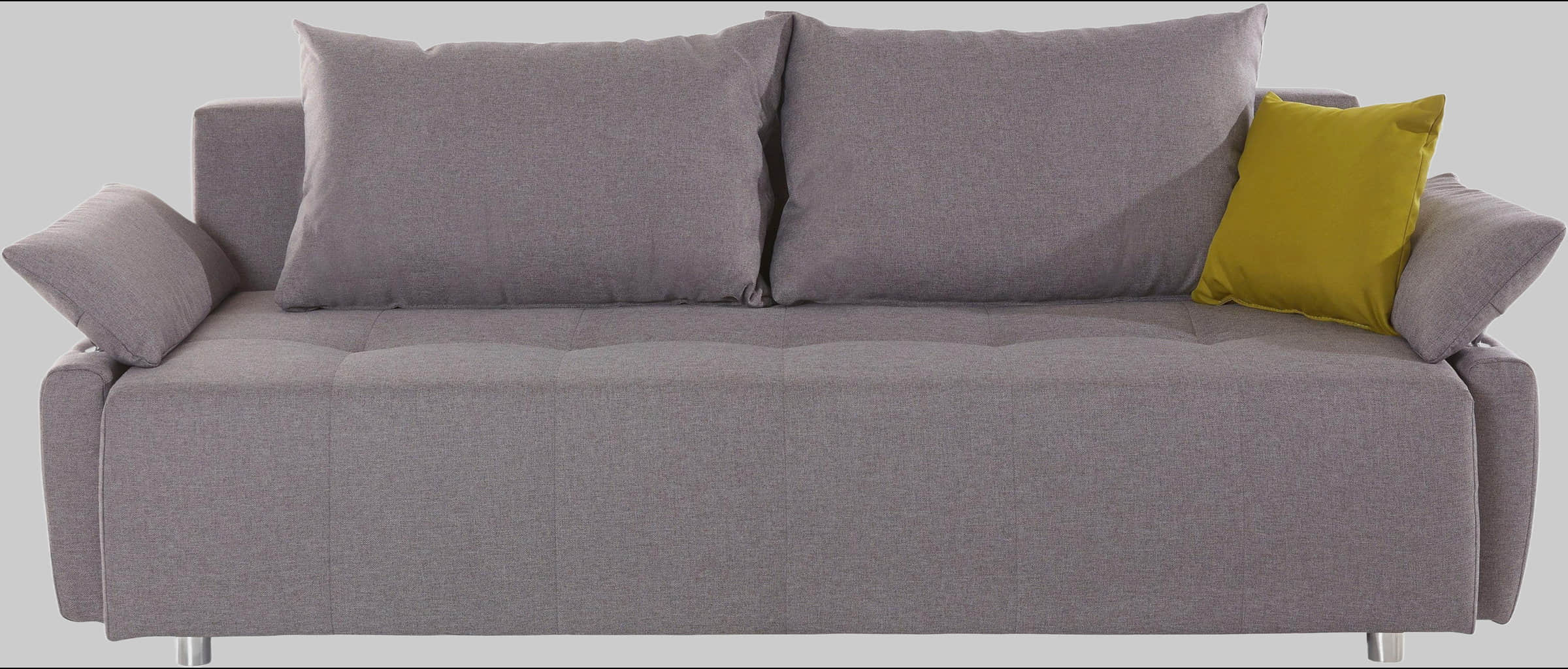 COLLECTION AB COLLECTION AB Schlafsofa Funtastic mit Federkern & Bettfunktion – Modernes 3,5-Personen-Sofa in Silber (212 cm) inkl. Bettkasten & Kissen hellgrau Sofas