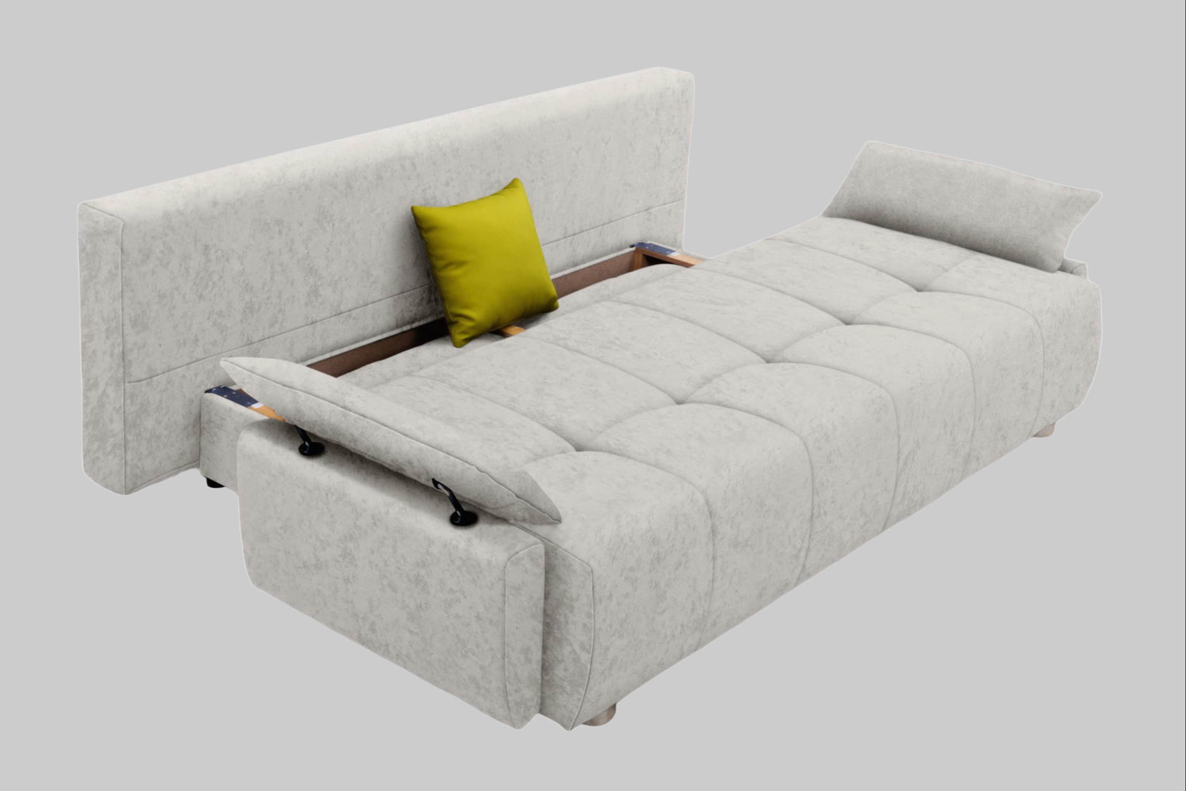 COLLECTION AB Sofas COLLECTION AB Schlafsofa Funtastic mit Federkern & Bettfunktion – Modernes 3,5-Personen-Sofa in Silber (212 cm) inkl. Bettkasten & Kissen silber