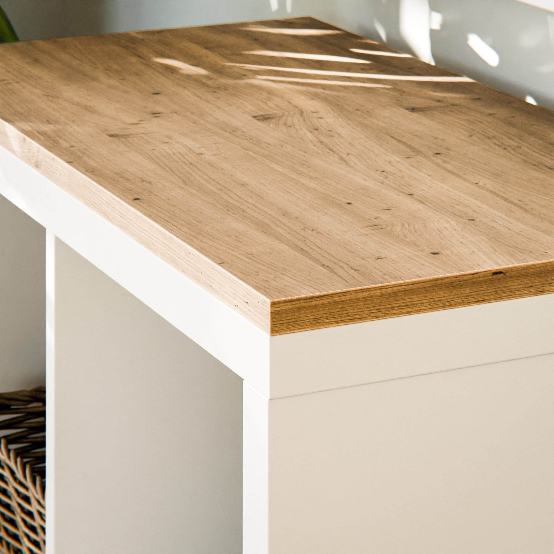 Clutter Cover Premium Oak Deck Panel for 4-Compartment Kallax Shelving Unit - 1467x392mm Solid Wood Top Board Clutter Cover Schrankaufsätze