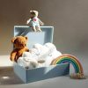 Creative Deco Creative Deco XL Holzkiste mit Deckel – Große Aufbewahrungsbox 40x30x14 cm | Massivholz Erinnerungsbox für Baby, DIY & Deko | Sicher abgerundete Kanten Blau Aufbewahrung