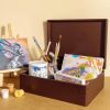 Creative Deco XL Holzkiste mit Deckel – Große Aufbewahrungsbox 40x30x14 cm | Massivholz Erinnerungsbox für Baby, DIY & Deko | Sicher abgerundete Kanten Braun Aufbewahrung Creative Deco