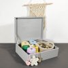 Creative Deco Aufbewahrung Creative Deco XL Holzkiste mit Deckel – Große Aufbewahrungsbox 40x30x14 cm | Massivholz Erinnerungsbox für Baby, DIY & Deko | Sicher abgerundete Kanten Grau