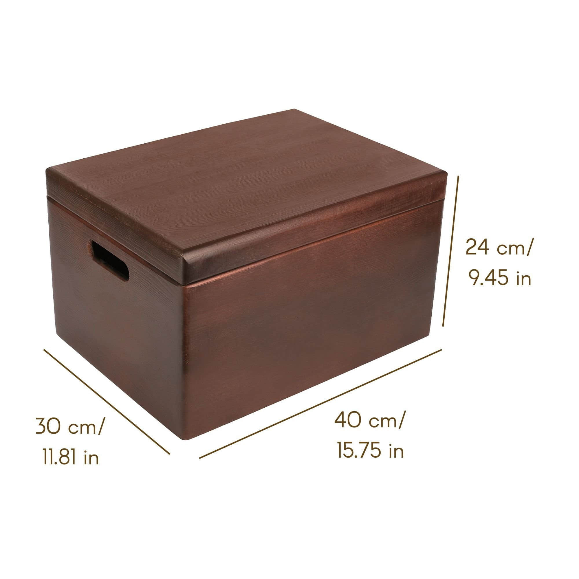 Creative Deco XXL Holzkiste mit Deckel 40x30x24 cm - Massivholz Aufbewahrungsbox mit Griffen & Scharnieren für Baby-Erinnerungen, DIY & Deko Braun Creative Deco Aufbewahrung