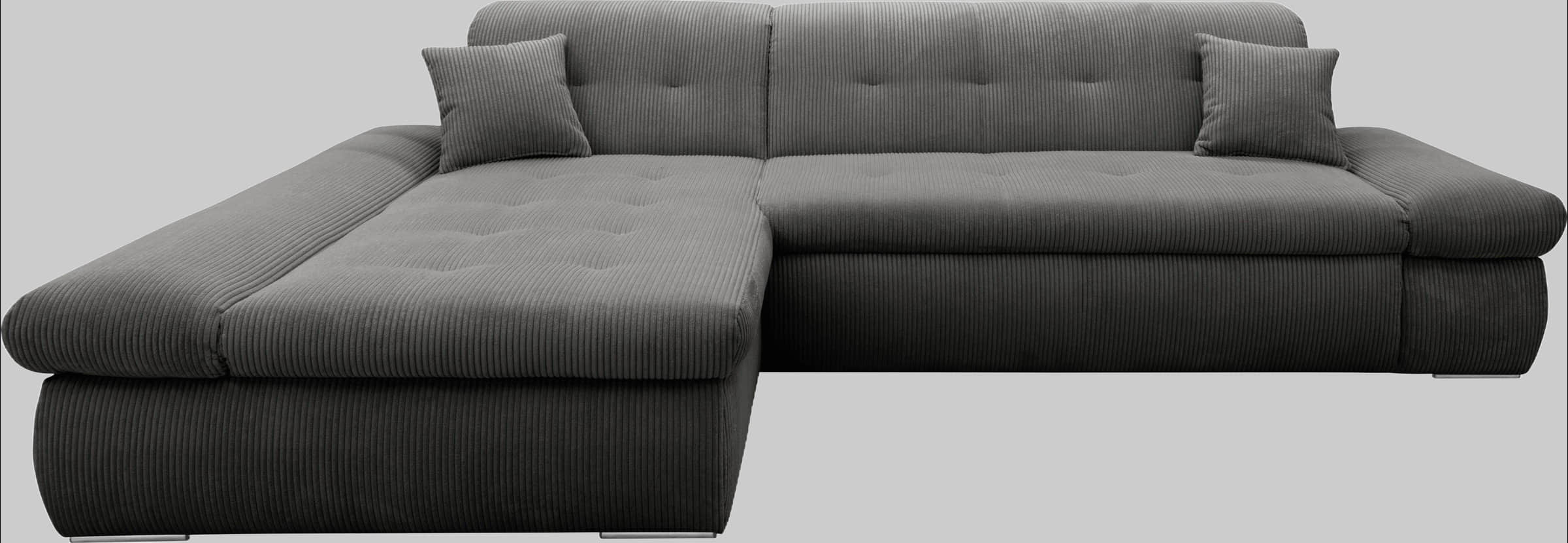 DOMO collection DOMO collection Ecksofa »Moric« L-Form 300x172x80 cm – XXL Wohnlandschaft mit Bettfunktion & verstellbaren Armlehnen | Hochwertige Cord Bezüge grau Sofas