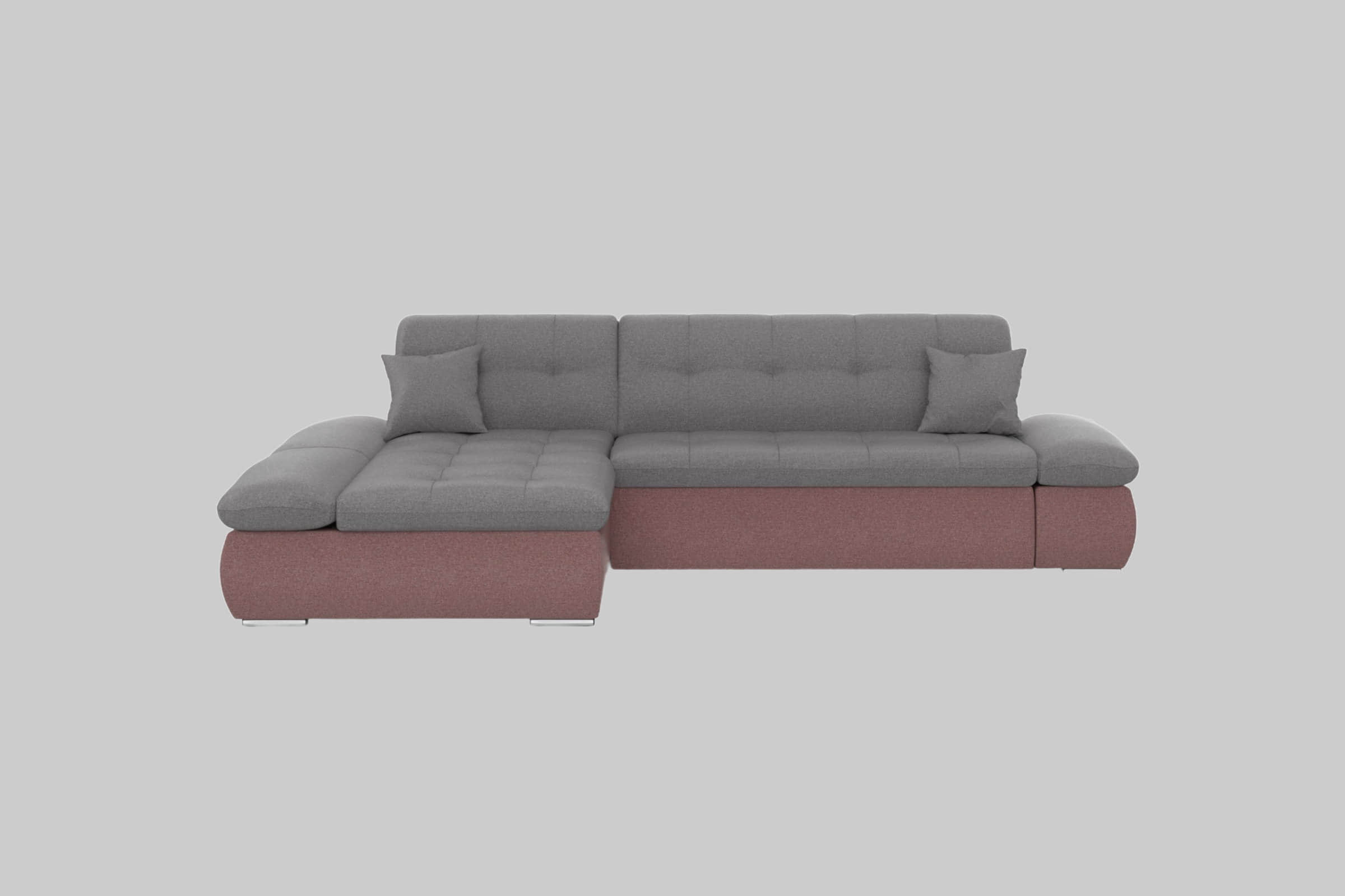 DOMO collection Ecksofa »Moric« L-Form 300x172x80 cm – XXL Wohnlandschaft mit Bettfunktion & verstellbaren Armlehnen | Hochwertige Cord Bezüge beere/grau Sofas DOMO collection