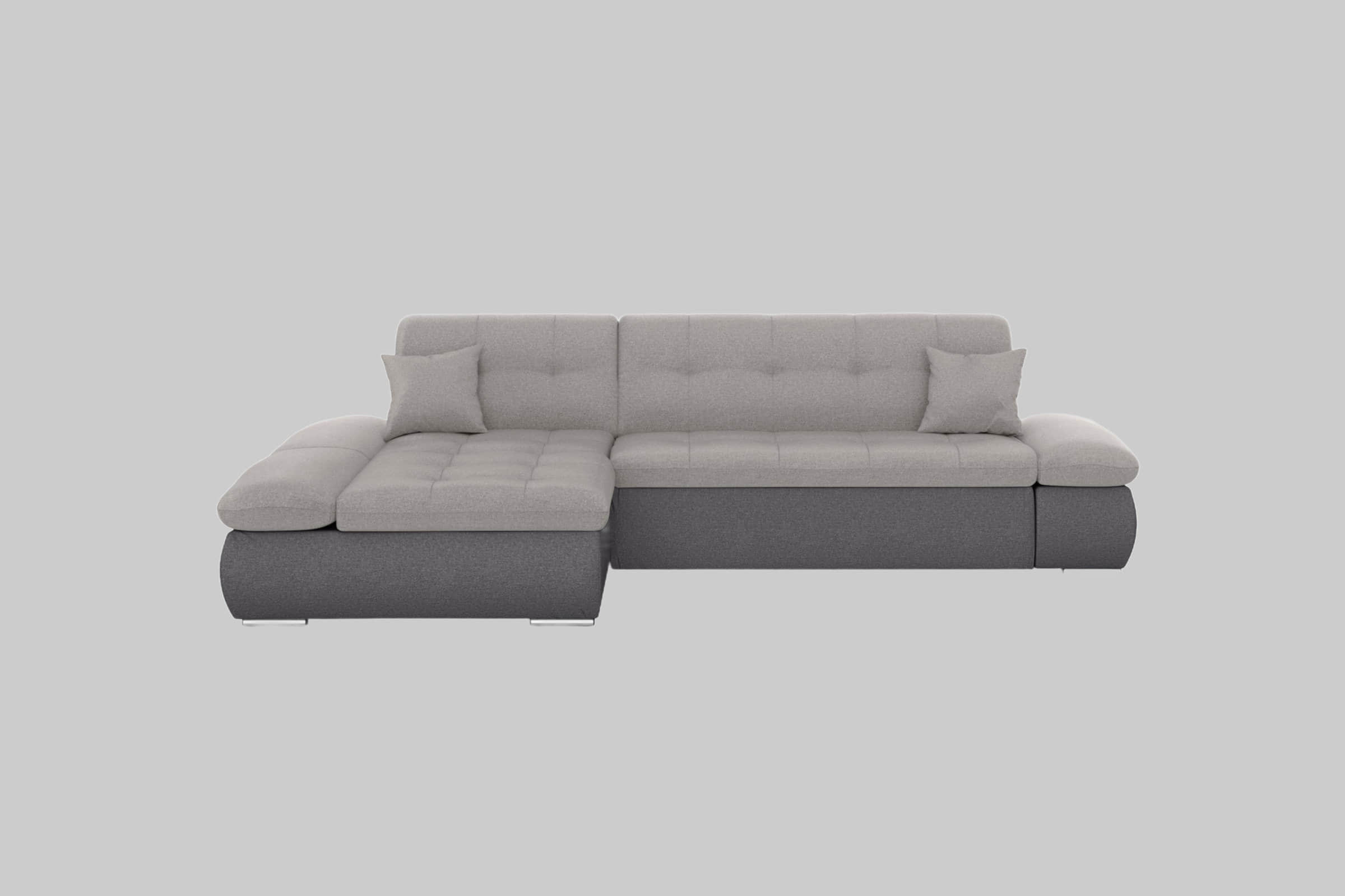 DOMO collection Ecksofa »Moric« L-Form 300x172x80 cm – XXL Wohnlandschaft mit Bettfunktion & verstellbaren Armlehnen | Hochwertige Cord Bezüge grau/silber Sofas DOMO collection