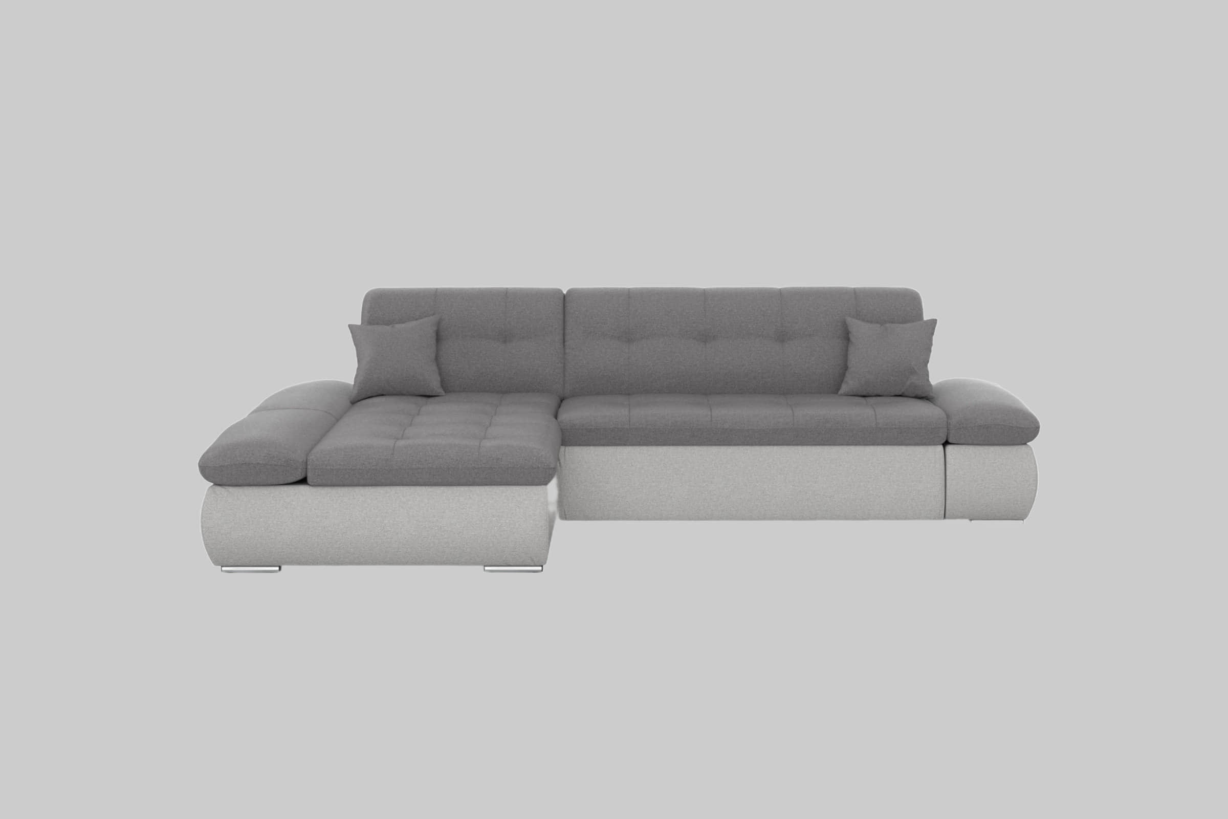 DOMO collection Ecksofa »Moric« L-Form 300x172x80 cm – XXL Wohnlandschaft mit Bettfunktion & verstellbaren Armlehnen | Hochwertige Cord Bezüge silber/grau Sofas DOMO collection