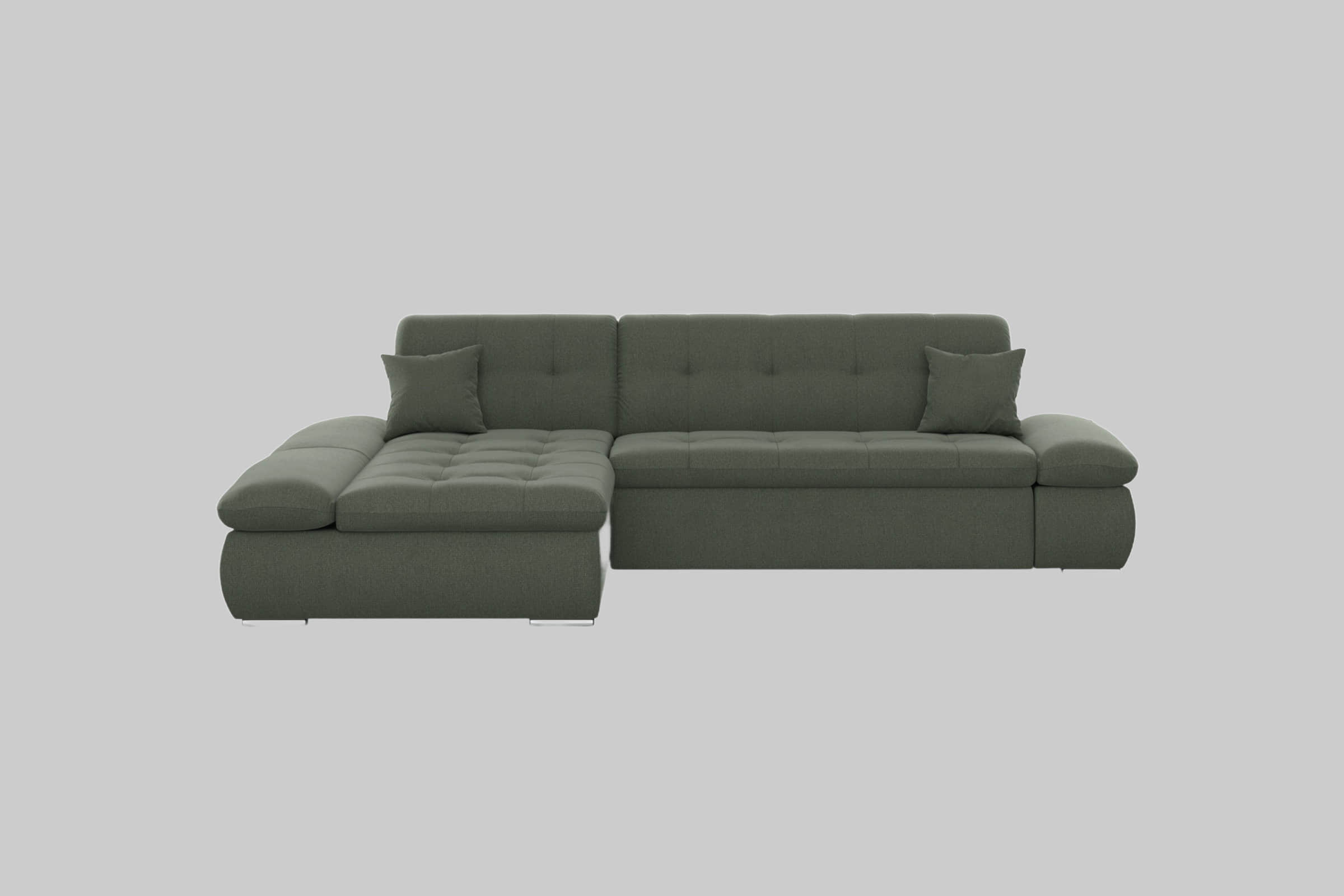 DOMO collection DOMO collection Ecksofa »Moric« L-Form 300x172x80 cm – XXL Wohnlandschaft mit Bettfunktion & verstellbaren Armlehnen | Hochwertige Cord Bezüge dunkelgrün Sofas