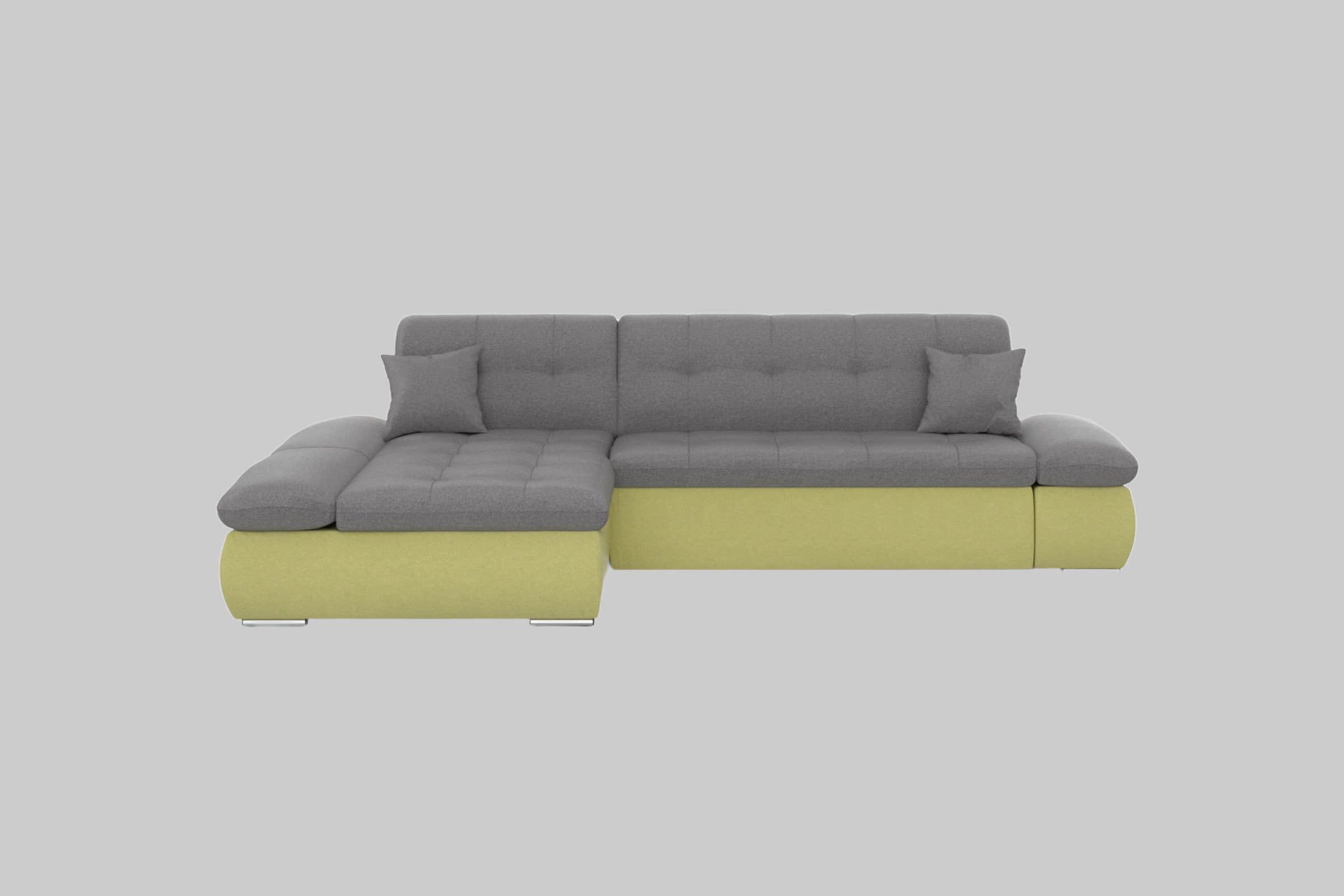 DOMO collection Ecksofa »Moric« L-Form 300x172x80 cm – XXL Wohnlandschaft mit Bettfunktion & verstellbaren Armlehnen | Hochwertige Cord Bezüge gelb/schla DOMO collection Sofas