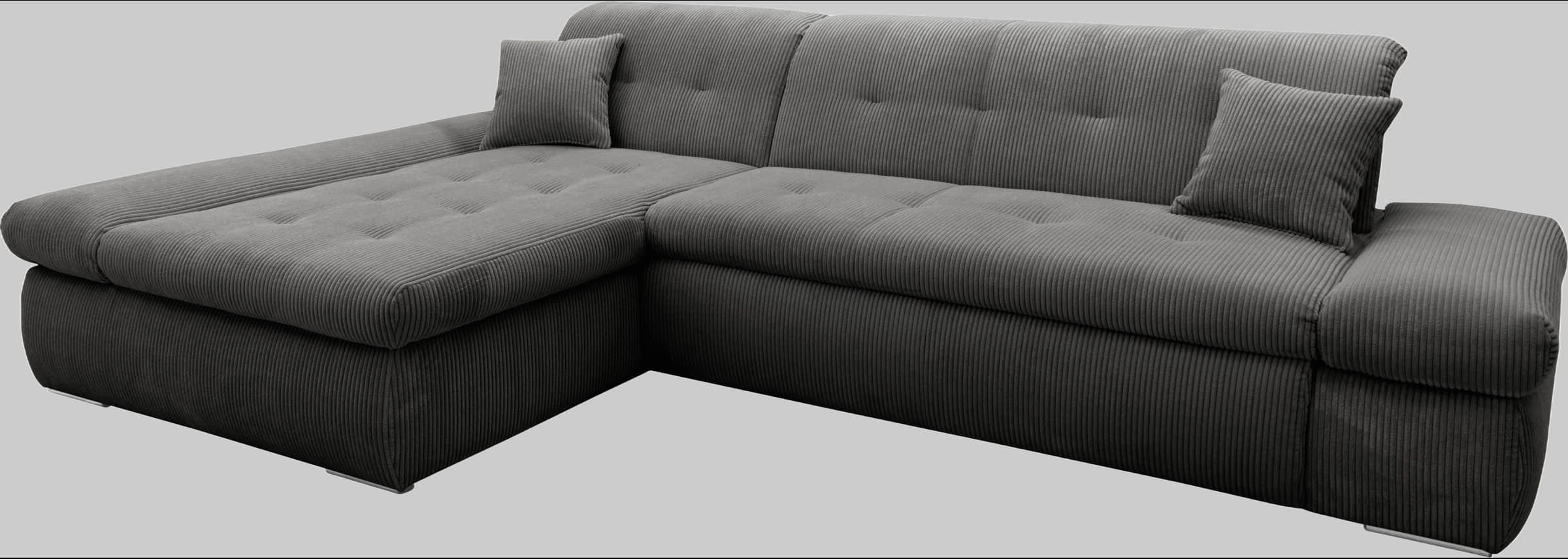 DOMO collection DOMO collection Ecksofa »Moric« L-Form 300x172x80 cm – XXL Wohnlandschaft mit Bettfunktion & verstellbaren Armlehnen | Hochwertige Cord Bezüge grau Sofas