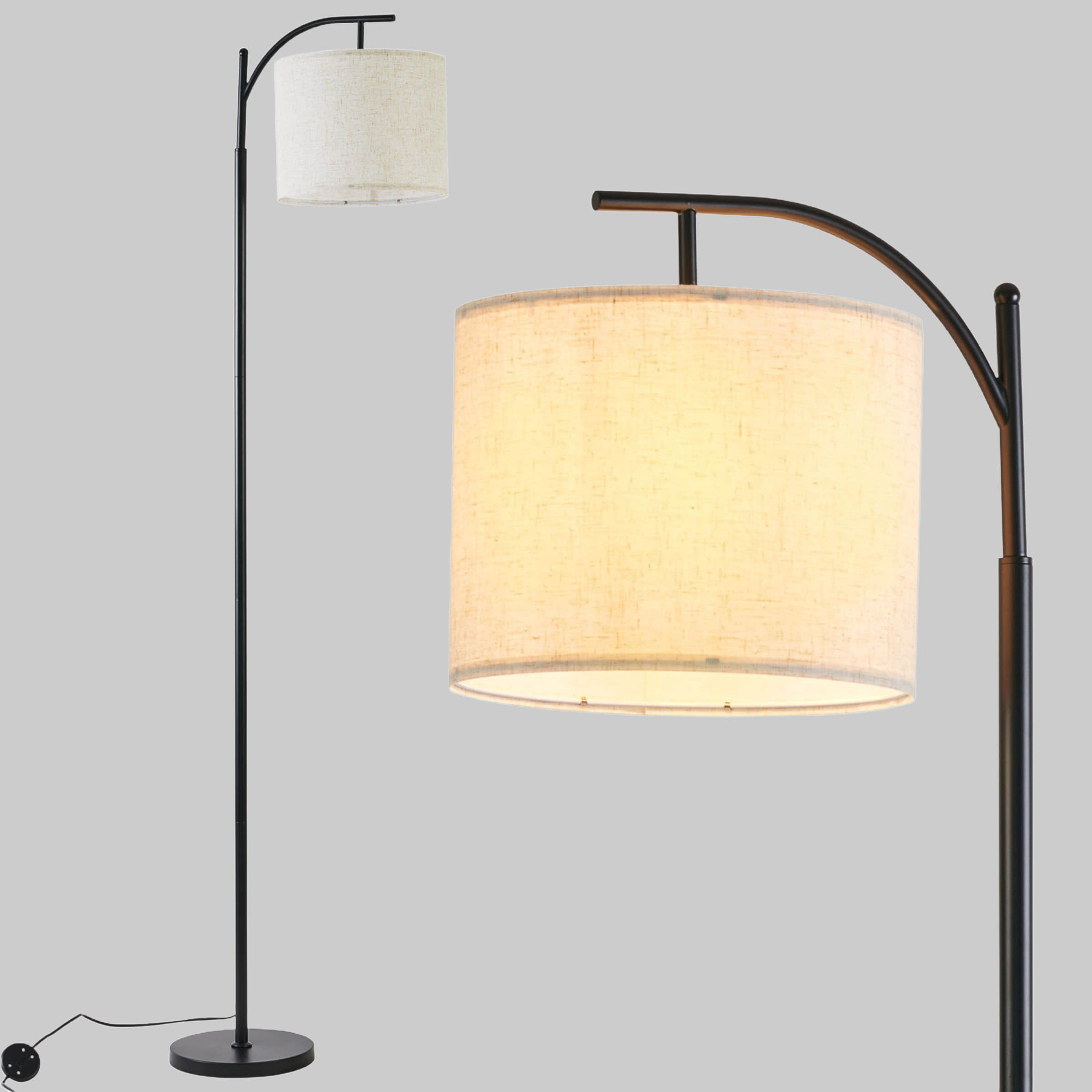 Lampen Daskoo Daskoo LED Stehlampe Tripod Standleuchte – 156cm Höhe, Warmweiß 3000K, wechselbares LED-Leuchtmittel (E27), dimmbar, Metall-Stoff-Design für Wohnzimmer & Arbeitsbereich