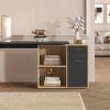 FMD FMD AUGSBURG Corner Desk - Multifunctional Home Office Solution with Storage (117/148cm) in Brown/Old-Style Steel or Gray/Concrete-White artisan ei Tische