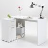 FMD AUGSBURG Corner Desk - Multifunctional Home Office Solution with Storage (117/148cm) in Brown/Old-Style Steel or Gray/Concrete-White weiß FMD Tische