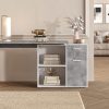 FMD AUGSBURG Corner Desk - Multifunctional Home Office Solution with Storage (117/148cm) in Brown/Old-Style Steel or Gray/Concrete-White beton-weiß FMD Tische