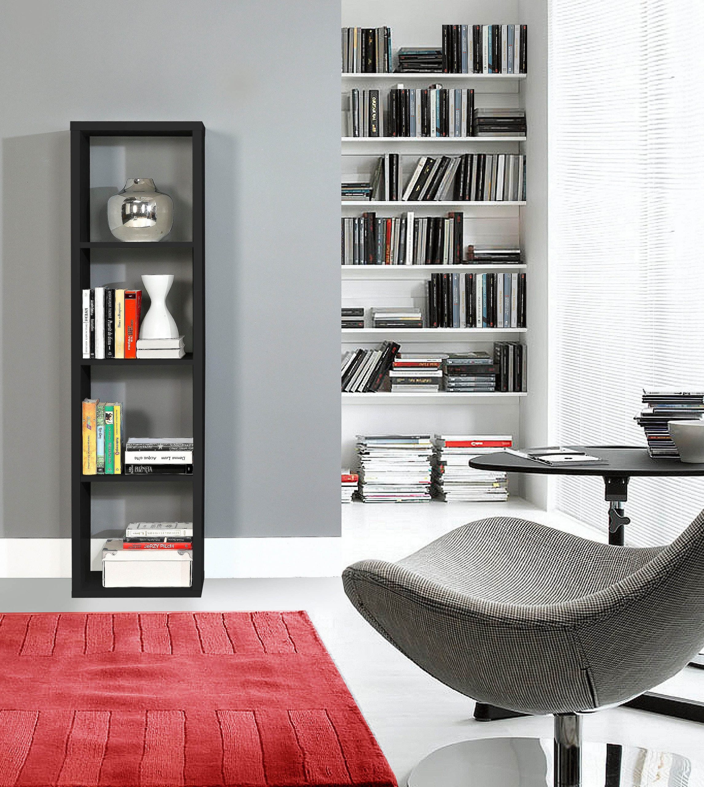FORTE Mauro Bookshelf | Artisan Oak Storage Solution | Modern & Durable Design schwarz FORTE Regale