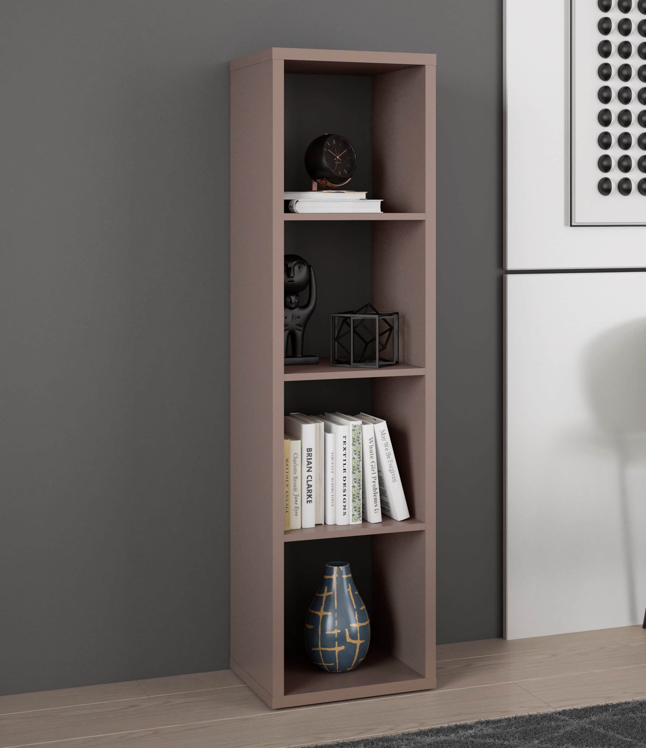 FORTE Regale FORTE Mauro Bookshelf | Artisan Oak Storage Solution | Modern & Durable Design terracotta