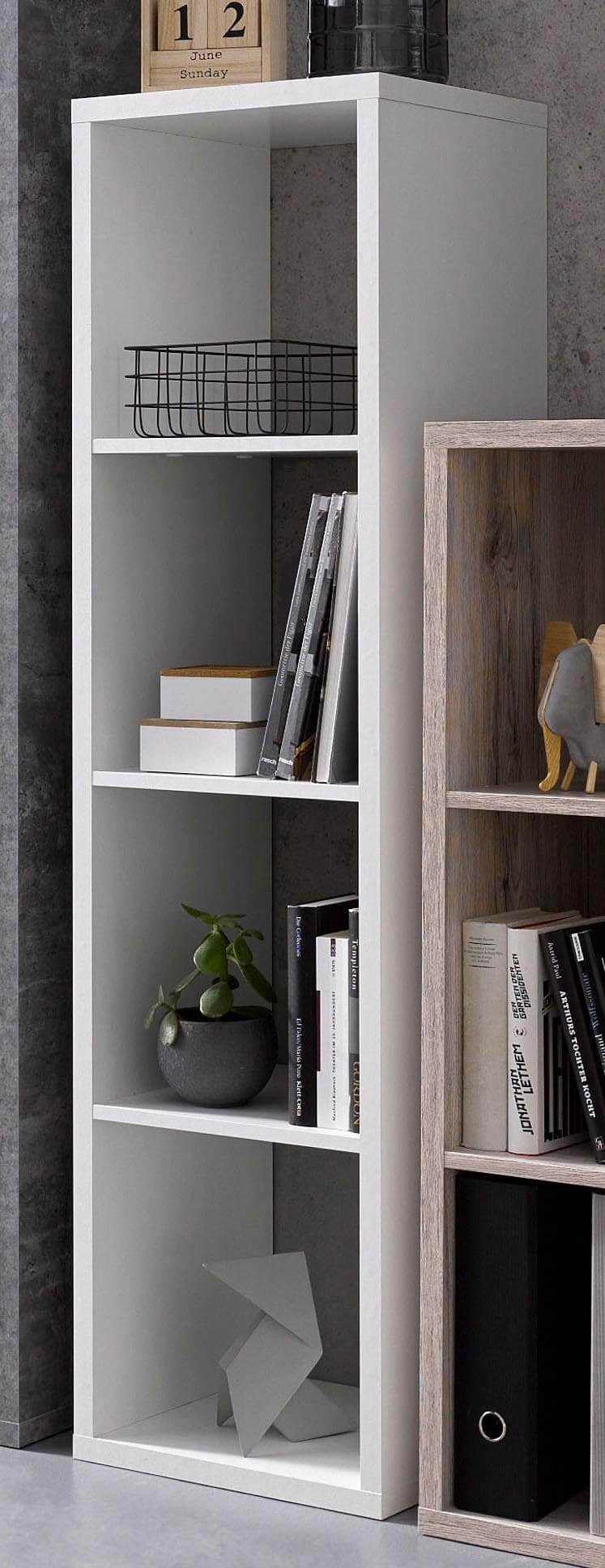 FORTE FORTE Mauro Bookshelf | Artisan Oak Storage Solution | Modern & Durable Design weiß Regale