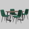 Flieks Essgruppe (5-tlg.) – Moderner Esstisch mit 4 Stühlen Set, Metallbeine & Samtbezug – Platzsparendes Esszimmer-Set für kleine Küchen Grün Flieks Tische
