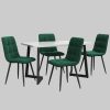 Flieks Essgruppe (5-tlg.) – Moderner Esstisch mit 4 Stühlen Set, Metallbeine & Samtbezug – Platzsparendes Esszimmer-Set für kleine Küchen Grün Flieks Tische