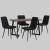 Flieks Essgruppe (5-tlg.) – Moderner Esstisch mit 4 Stühlen Set, Metallbeine & Samtbezug – Platzsparendes Esszimmer-Set für kleine Küchen Schwarz Flieks Tische