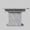 Flieks Tische Flieks Esstisch – Ausziehbarer ovaler Küchentisch mit Stauraum (110-130x70x75 cm, klappbar, weiß) – Praktischer Tisch mit Metallgriff Grau