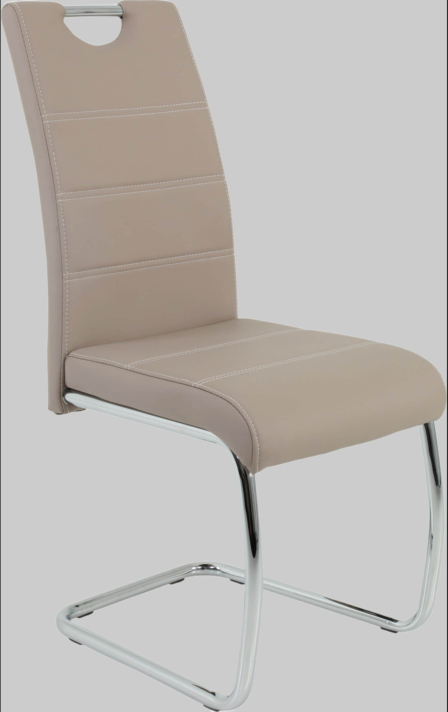 Stühle HELA HELA Freischwinger FLORA S 2er Set - Vintage Anthracite Dining Chairs with Chrome Frame | 120kg Capacity Cappuccino