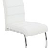 HELA Freischwinger FLORA S 2er Set - Vintage Anthracite Dining Chairs with Chrome Frame | 120kg Capacity Weiß Stühle HELA